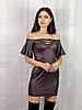 Жіноча міні сукня з замші Poliit 8518 баклажан 36, фото 5