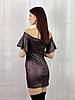 Жіноча міні сукня з замші Poliit 8518 баклажан 36, фото 3