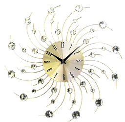 Годинник на стіну (50 см) гарний в спальню вітальню "Зірка-G" NC золотистий