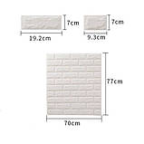 Стильна самоклеюча 3D панель під цеглу Блакитний 700х770х7мм, фото 4