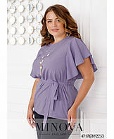 Летняя легкая женская блузка из софта большие размеры от 46-48 до 66-68