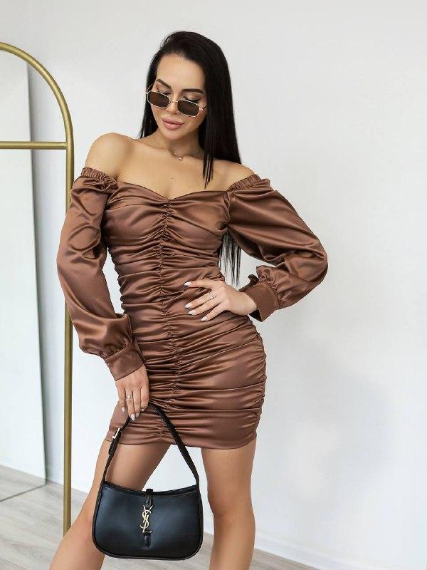 Розкішна жіноча міні сукня Gritti з королівського атласу Smof7039