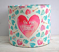 Флористическая шляпная коробка D16см Be my Valentine мятная