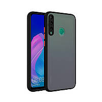 Матовый чехол для Huawei P30 Lite черный противоударный бампер защита камеры