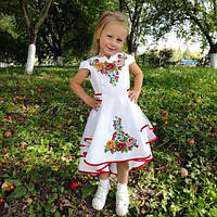 Детское вышитое платье Мальвина с вишивкой Диана, с поясом, юбка из фатина, на 6,7,8,9,10,11,12 лет 152,