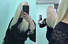 💎Натуральний жіночий парик баклажан з чубчиком, натуральний волосся 💎, фото 3