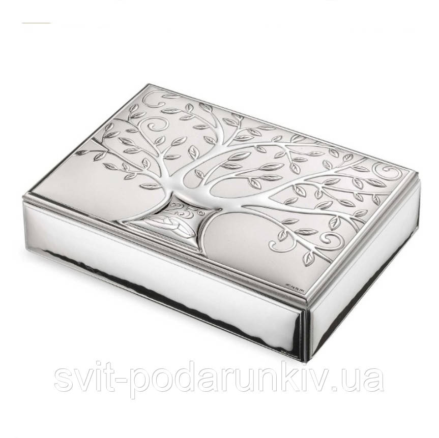 Скринька для прикрас на 25 років весілля "Дерево життя" 18х13 Valenti 6128-2, фото 1