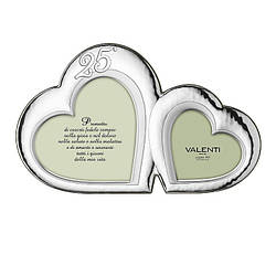 Фоторамка подвійна на 25 років весілля "Два серця" 20х20/13х13 Valenti 52091-2L