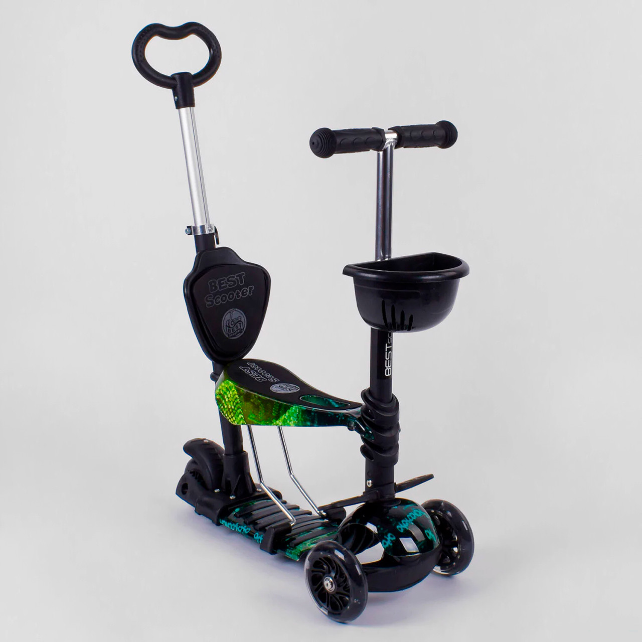Самокат триколісний 5в1 з батьківською ручкою Best Scooter 10999 абстракція