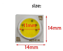 Кераміка LEd cob Smart IC 12w 220V 6000K 14мм. Круглий Світлодіод 12 вт COB