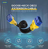 AUTOOL УДЛИННИК 20 см OBDII роз'єм 16pin універсальний Easydiag/THINKDIAG/THINKDRIVER/ELM327 OBDII Cable, фото 2