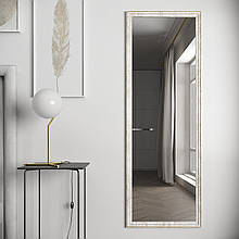 Дзеркало на стіну в повний зріст 168х58 Біле з коричневою патиною Black Mirror для вітальні