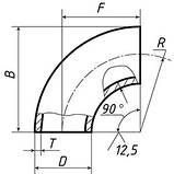 Відвід неіржавкого безшовного, 89х6, 90 градусів, марка сталі 12Х18Н10Т, ГОСТ 17375-83, фото 4