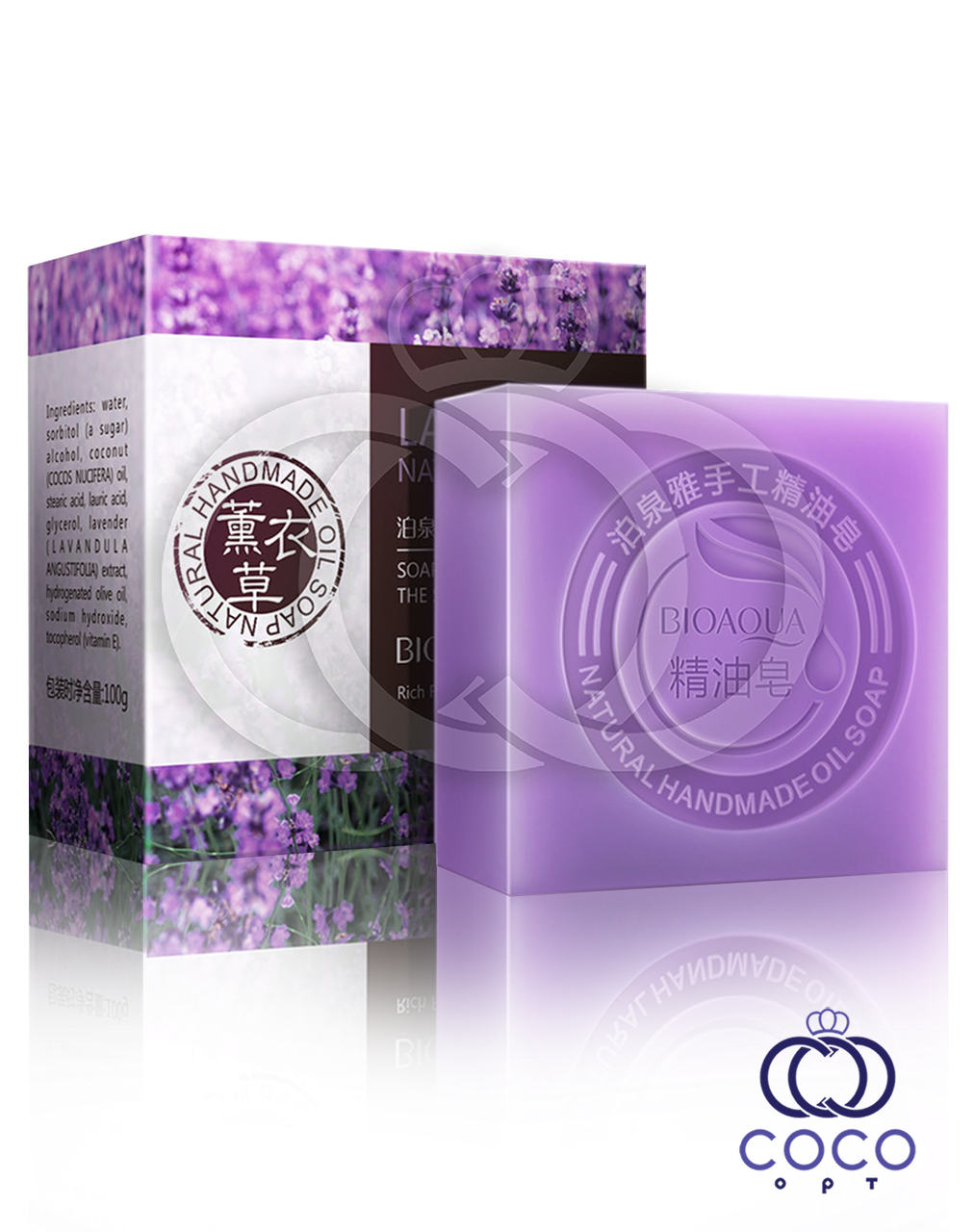 Мило ручної роботи Bioaqua Lavender Handmade Oil Soap з екстрактом лаванди та кокосовою олією 100 г