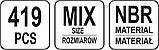 Набір гумових прокладок Ø=3-50 мм (419 шт.) Yato YT-06876 (Польща), фото 4