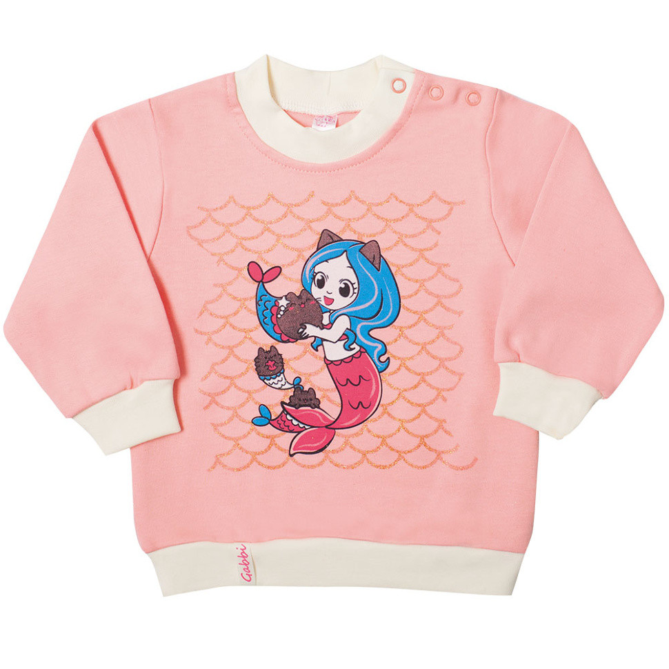 Светр дитячий для дівчинки Gabbi DG-19-04 Любимці Персиковий на зріст 74 (11578)