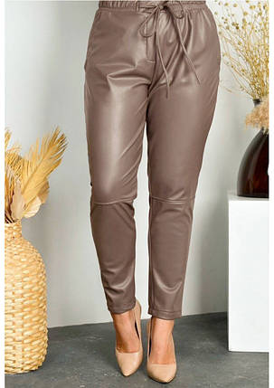 Демісезонні штани з екошкіри "Richy" (тонкі)| Батал, фото 2