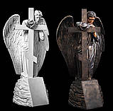 Меморіальна скульптура. Статуя Ангел на могилу 175 см з литого каменю, фото 2