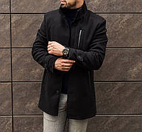 Чоловіче пальто кашемірове Gang весняне осіннє чорне Пальто класичне демісезонне