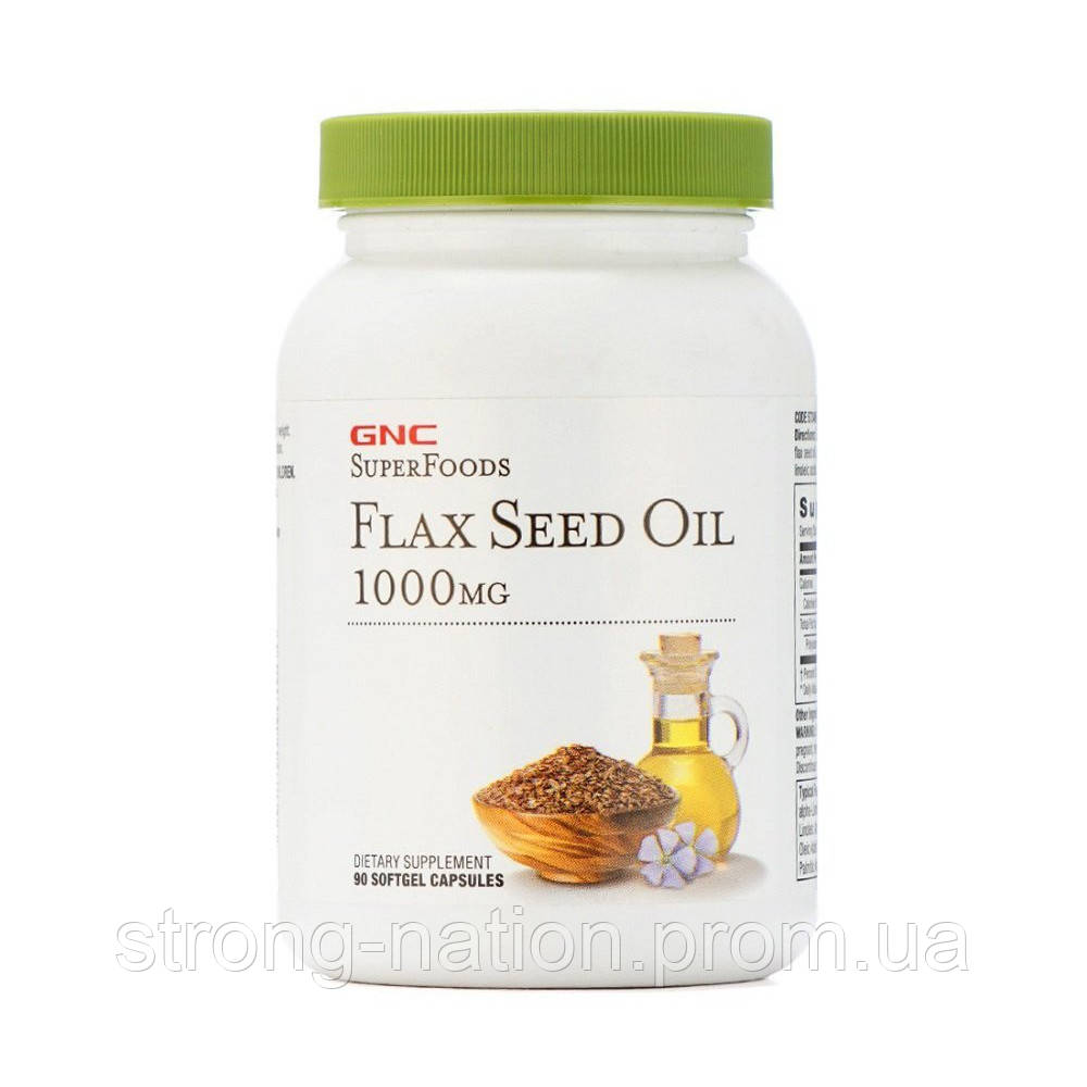 Flax Seed Oil 1000 <unk> 90 softgels <unk> GNC (Малія насіння льону)