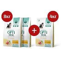 АКЦІЯ! Optimeal (Оптиміл) сухий корм для собак великих порід із куркою 8КГ + 4КГ