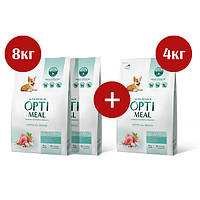 АКЦІЯ! Optimeal (Оптиміл) сухий корм для цуценят усіх порід, з індичкою 8КГ + 4КГ