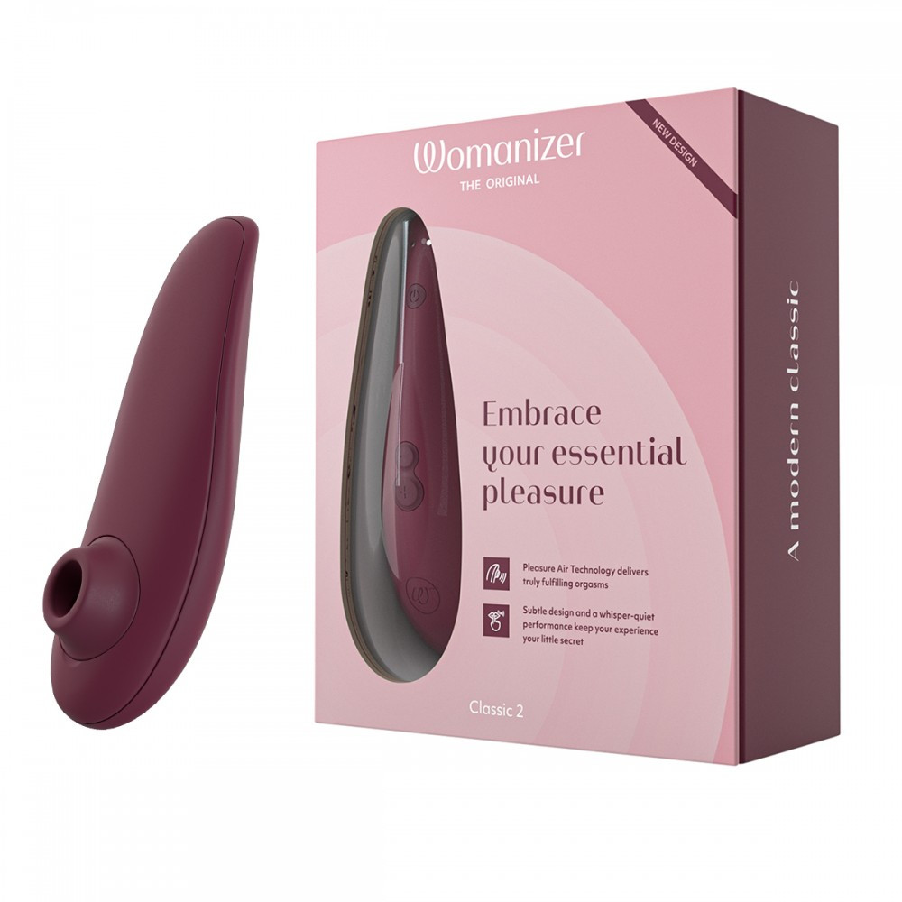 Вакуумний стимулятор клітора Womanizer Classic 2 Bordeaux, фото 1