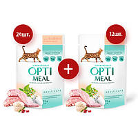 АКЦІЯ! Optimeal вологий корм для котів з кроликом у білому соусі 85 г 24 шт + 12 шт.