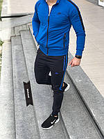 Мужской спортивный костюм с карманами без капюшона Nike, Стильные мужские спортивные костюмы синие Найк