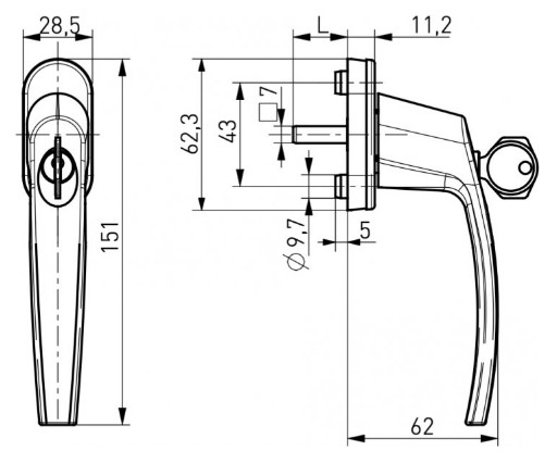 Ручка для металлопластиковых окон с ключом Medos VICTORY белая - фото 2 - id-p1566802304