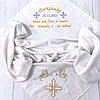 Іменна махрова крижма з вишивкою - "Таїнство хрещення", хрест, ангели, ім'я дитини (100х100 см, 100% бавовна), фото 6