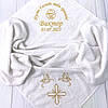 Іменна махрова крижма з вишивкою - "Таїнство хрещення", хрест, ангели, ім'я дитини (100х100 см, 100% бавовна), фото 5