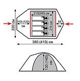 Намет Tramp Mountain 3 (V2) сірий/червоний (TRT-023), фото 2