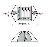 Намет Tramp Peak 3 (V2) сірий/червоний (TRT-026), фото 4