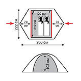 Намет Tramp Sarma 2 (V2) сірий/червоний (TRT-030), фото 3