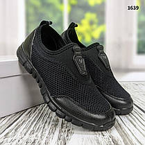 Кросівки мокасини сітка підліткові чорні SUBA на пенковой підошві 1639, фото 4