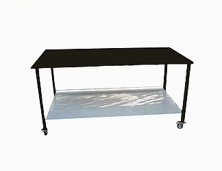Стіл металевий з полкою на колесах 600х1250х850мм