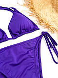 Роздільний купальник шторки, фіолетового кольору S/М, фото 3
