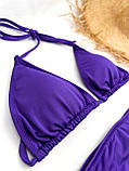 Роздільний купальник шторки, фіолетового кольору S/М, фото 5