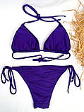 Роздільний купальник шторки, фіолетового кольору S/М, фото 2