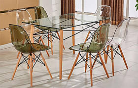 Стіл Еверест Glass прямокутний скляний Д1200хШ800 мм, у скандинавському стилі