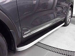 Бокові пороги Tayga Grey для Kia Sorento UM 2015-2020 Алюміній (2 шт.)