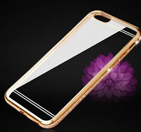 Силіконовий чохол із камінням Сваровскі для Iphone 11pro Max золотий