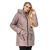 Женская демисезонная куртка больших размеров 48-60 бежевый