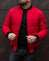 Мужская куртка весенняя осенняя стеганая до 0*С Recks красная | Бомбер мужской демисезонный ЛЮКС качества