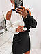 Жіноча кофта з відритими плечима, 42 - 44, 46 - 48, чорно - білий, фото 2