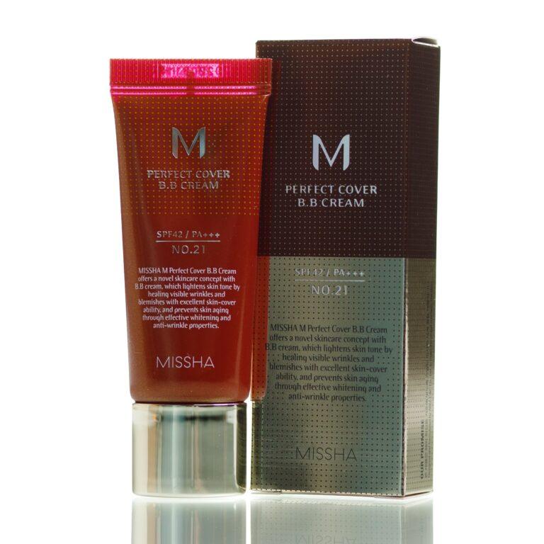 ВВ Крем зволожуючий середній беж 21 тон Missha M Perfect Cover BB Cream SPF42 20 мл
