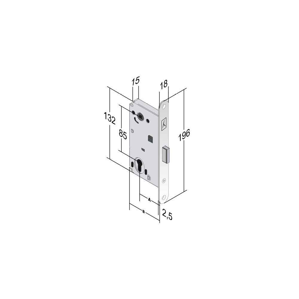 Дверной механизм ( замок ) для межкомнатных дверей Bonaiti B-SMART B.Four 979 PZ + планка Бронза - фото 2 - id-p1575263801