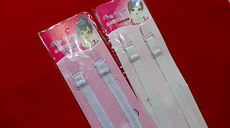 Бретелі для бюстгальтера 10 мм білі/молочні візерунок х / б