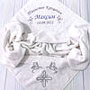Іменна крижма для хрещення 100x100 см "Таїнство хрещення" з індивідуальною вишивкою - ім'я, дата, ангели, фото 6